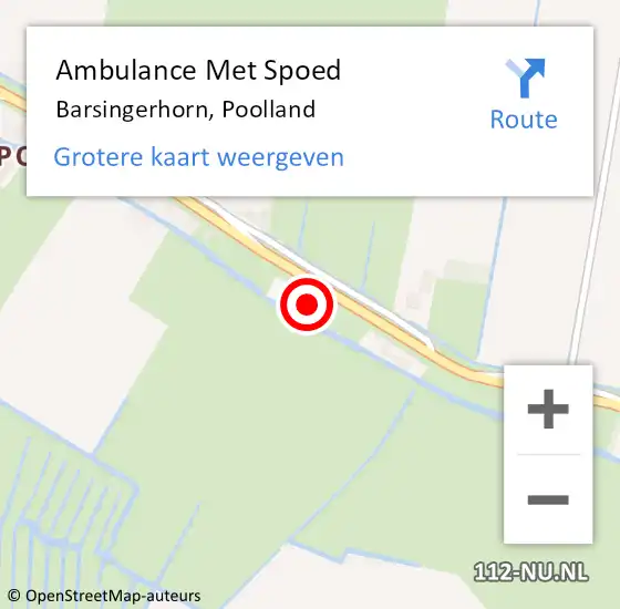 Locatie op kaart van de 112 melding: Ambulance Met Spoed Naar Barsingerhorn, Poolland op 23 december 2016 05:36