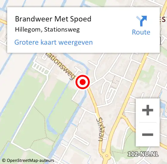 Locatie op kaart van de 112 melding: Brandweer Met Spoed Naar Hillegom, Stationsweg op 23 december 2016 08:05