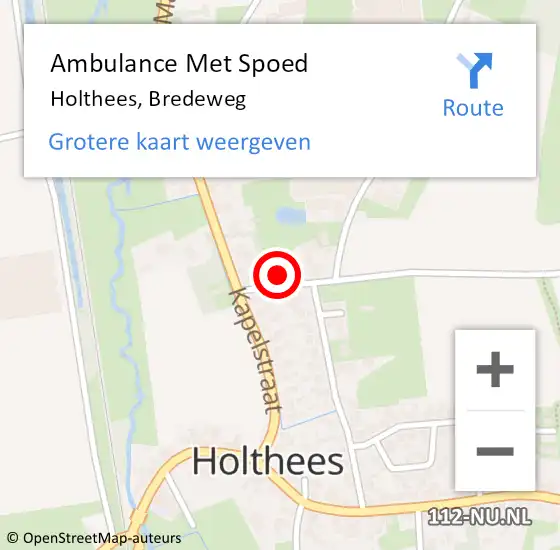 Locatie op kaart van de 112 melding: Ambulance Met Spoed Naar Holthees, Bredeweg op 5 januari 2014 14:20