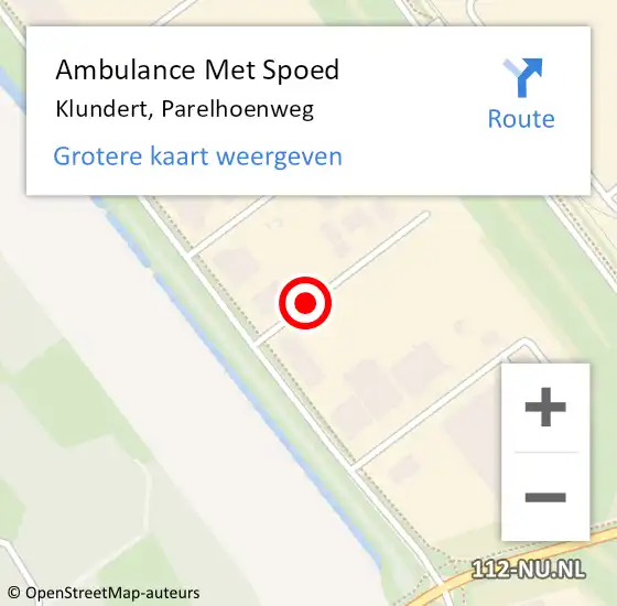 Locatie op kaart van de 112 melding: Ambulance Met Spoed Naar Klundert, Parelhoenweg op 23 december 2016 09:40