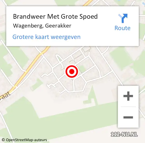 Locatie op kaart van de 112 melding: Brandweer Met Grote Spoed Naar Wagenberg, Geerakker op 23 december 2016 11:44