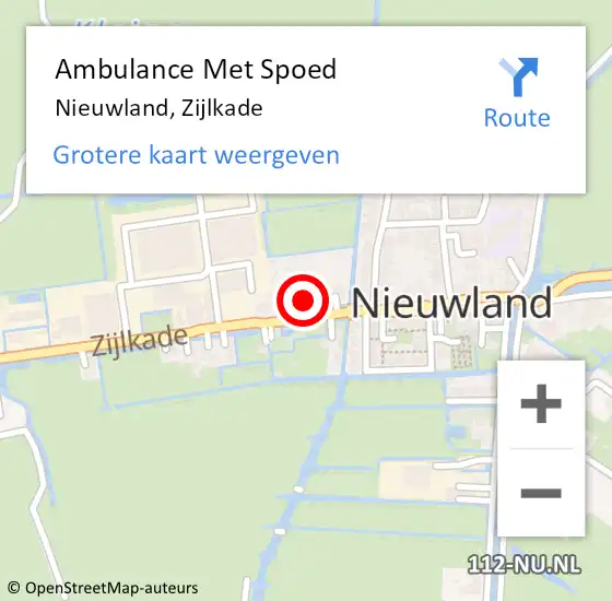 Locatie op kaart van de 112 melding: Ambulance Met Spoed Naar Nieuwland, Zijlkade op 23 december 2016 12:55