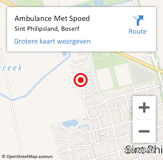 Locatie op kaart van de 112 melding: Ambulance Met Spoed Naar Sint Philipsland, Boserf op 23 december 2016 13:33