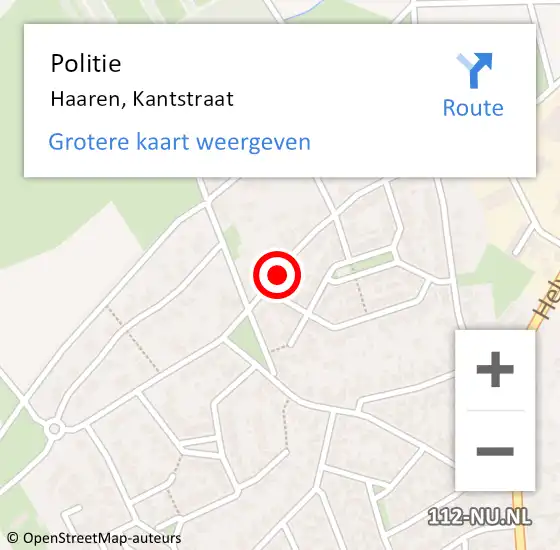 Locatie op kaart van de 112 melding: Politie Haaren, Kantstraat op 23 december 2016 13:37