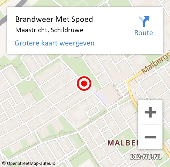 Locatie op kaart van de 112 melding: Brandweer Met Spoed Naar Maastricht, Schildruwe op 23 december 2016 14:12