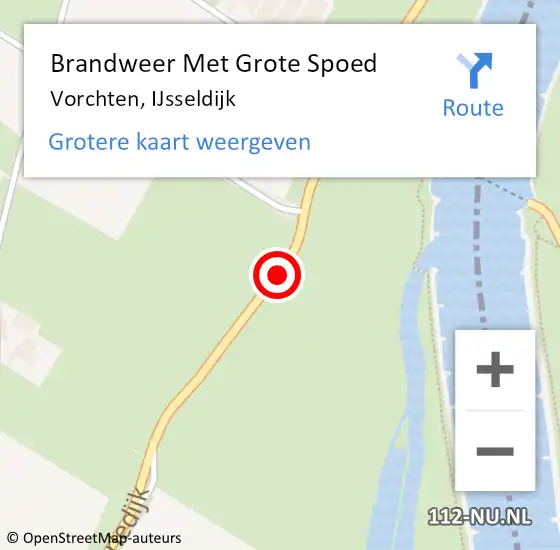 Locatie op kaart van de 112 melding: Brandweer Met Grote Spoed Naar Vorchten, IJsseldijk op 23 december 2016 16:07
