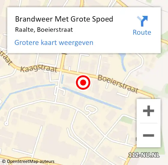 Locatie op kaart van de 112 melding: Brandweer Met Grote Spoed Naar Raalte, Boeierstraat op 23 december 2016 16:40