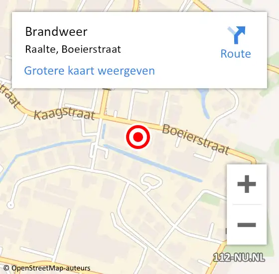 Locatie op kaart van de 112 melding: Brandweer Raalte, Boeierstraat op 23 december 2016 16:43