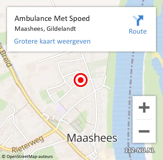 Locatie op kaart van de 112 melding: Ambulance Met Spoed Naar Maashees, Gildelandt op 23 december 2016 16:53