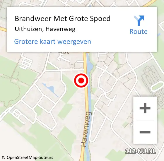 Locatie op kaart van de 112 melding: Brandweer Met Grote Spoed Naar Uithuizen, Havenweg op 23 december 2016 16:58
