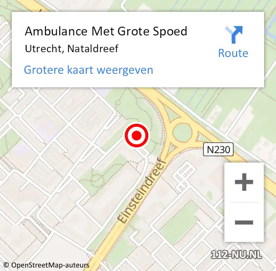 Locatie op kaart van de 112 melding: Ambulance Met Grote Spoed Naar Utrecht, Nataldreef op 23 december 2016 17:09