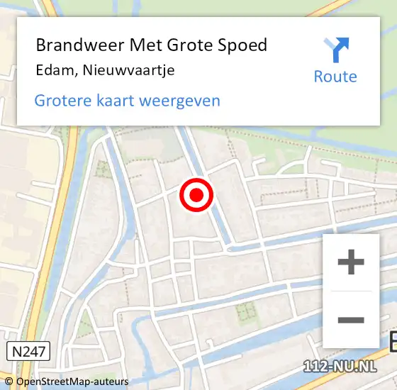 Locatie op kaart van de 112 melding: Brandweer Met Grote Spoed Naar Edam, Nieuwvaartje op 23 december 2016 17:24