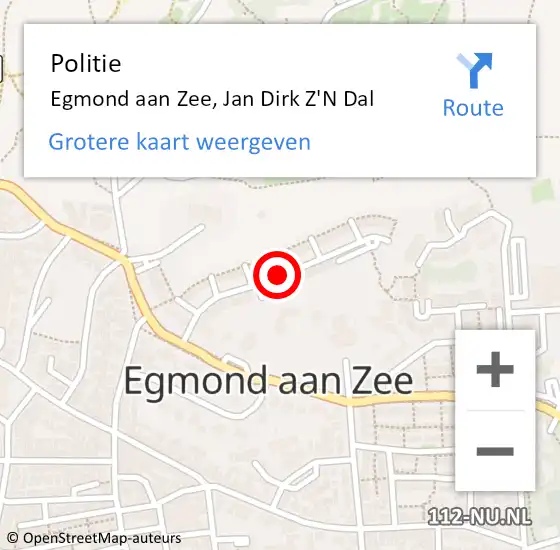 Locatie op kaart van de 112 melding: Politie Egmond aan Zee, Jan Dirk Z'N Dal op 23 december 2016 18:10