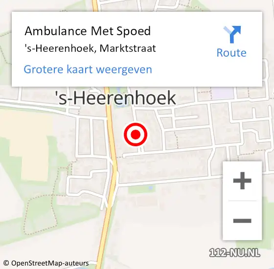 Locatie op kaart van de 112 melding: Ambulance Met Spoed Naar 's-Heerenhoek, Marktstraat op 23 december 2016 18:26