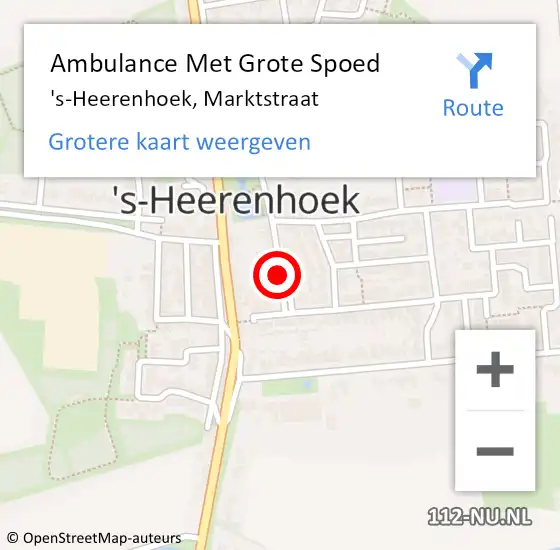Locatie op kaart van de 112 melding: Ambulance Met Grote Spoed Naar 's-Heerenhoek, Marktstraat op 23 december 2016 18:28
