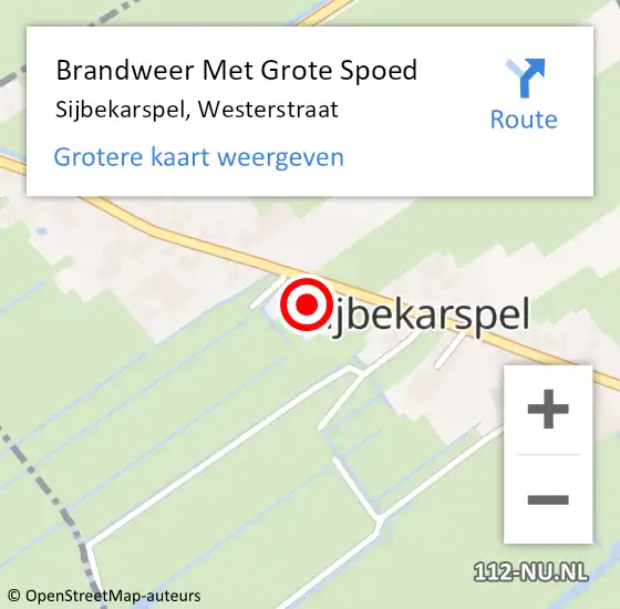 Locatie op kaart van de 112 melding: Brandweer Met Grote Spoed Naar Sijbekarspel, Westerstraat op 23 december 2016 20:07