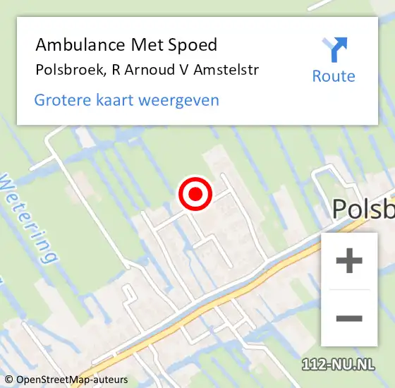 Locatie op kaart van de 112 melding: Ambulance Met Spoed Naar Polsbroek, R Arnoud V Amstelstr op 23 december 2016 20:23