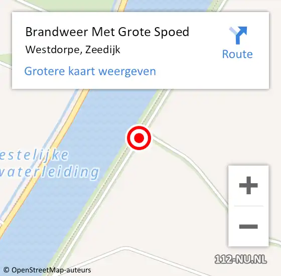 Locatie op kaart van de 112 melding: Brandweer Met Grote Spoed Naar Westdorpe, Zeedijk op 5 januari 2014 16:11