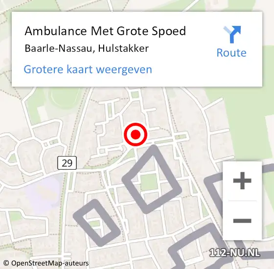 Locatie op kaart van de 112 melding: Ambulance Met Grote Spoed Naar Baarle-Nassau, Hulstakker op 23 december 2016 23:30