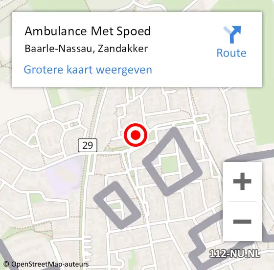 Locatie op kaart van de 112 melding: Ambulance Met Spoed Naar Baarle-Nassau, Zandakker op 23 december 2016 23:39