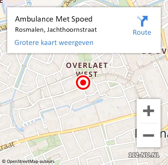 Locatie op kaart van de 112 melding: Ambulance Met Spoed Naar Rosmalen, Jachthoornstraat op 23 december 2016 23:48