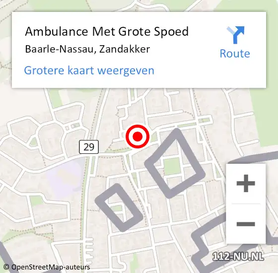 Locatie op kaart van de 112 melding: Ambulance Met Grote Spoed Naar Baarle-Nassau, Zandakker op 23 december 2016 23:50