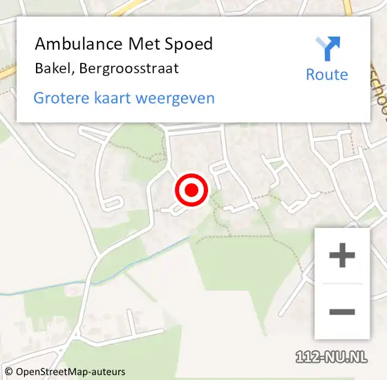 Locatie op kaart van de 112 melding: Ambulance Met Spoed Naar Bakel, Bergroosstraat op 24 december 2016 04:19