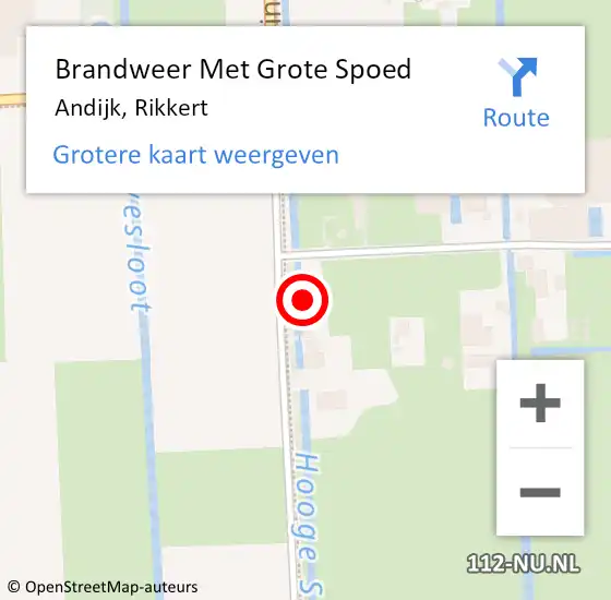 Locatie op kaart van de 112 melding: Brandweer Met Grote Spoed Naar Andijk, Rikkert op 24 december 2016 05:02