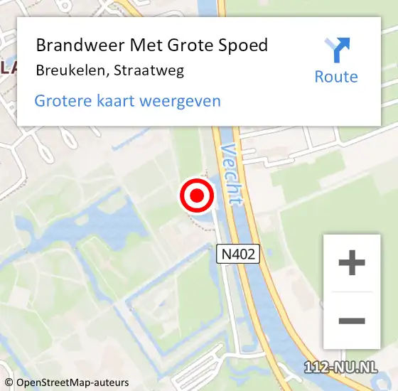 Locatie op kaart van de 112 melding: Brandweer Met Grote Spoed Naar Breukelen, Straatweg op 24 december 2016 05:03