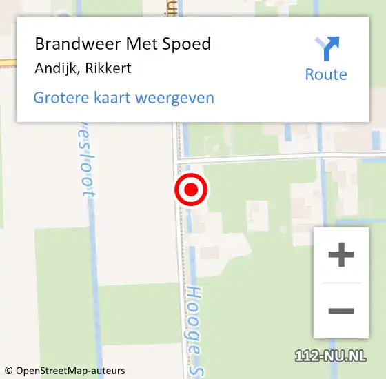 Locatie op kaart van de 112 melding: Brandweer Met Spoed Naar Andijk, Rikkert op 24 december 2016 05:53