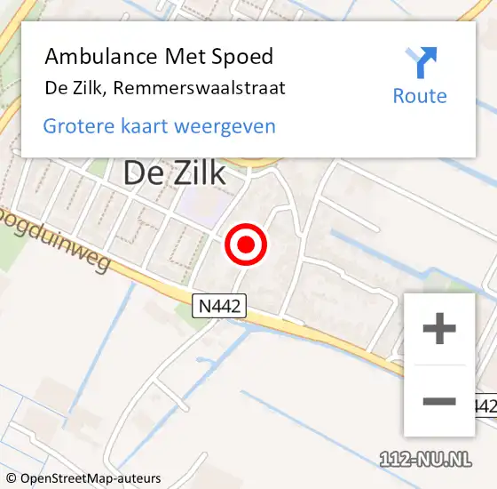 Locatie op kaart van de 112 melding: Ambulance Met Spoed Naar De Zilk, Remmerswaalstraat op 24 december 2016 06:44