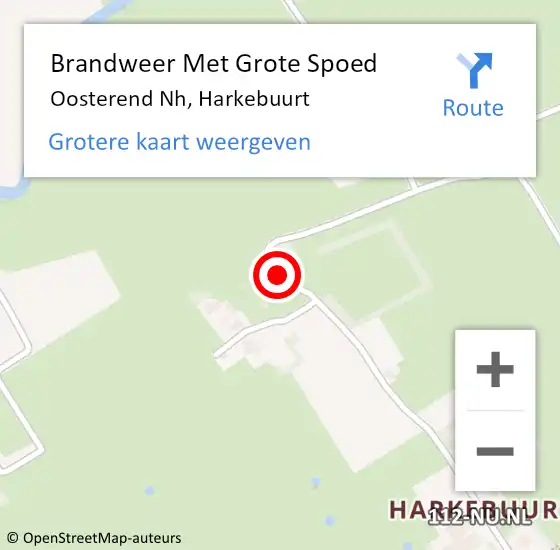 Locatie op kaart van de 112 melding: Brandweer Met Grote Spoed Naar Oosterend Nh, Harkebuurt op 24 december 2016 07:24