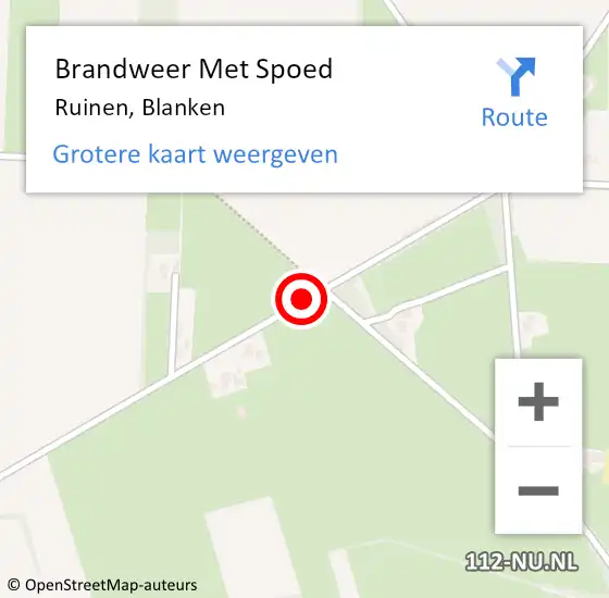 Locatie op kaart van de 112 melding: Brandweer Met Spoed Naar Ruinen, Blanken op 24 december 2016 10:08