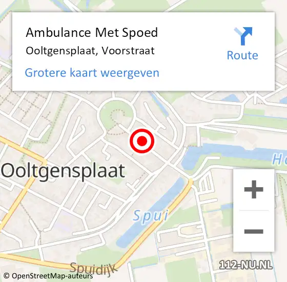 Locatie op kaart van de 112 melding: Ambulance Met Spoed Naar Ooltgensplaat, Voorstraat op 24 december 2016 10:41