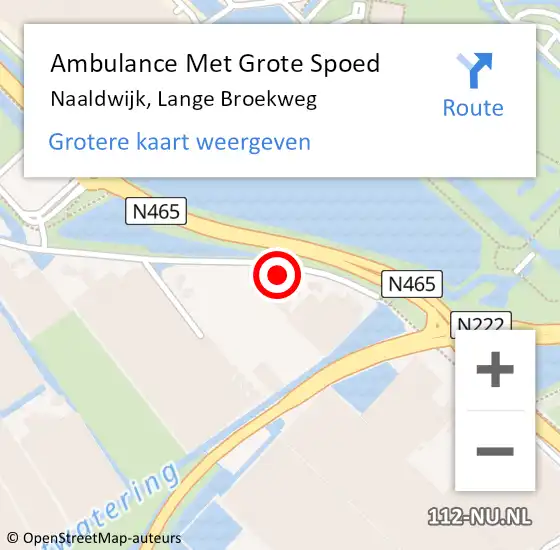 Locatie op kaart van de 112 melding: Ambulance Met Grote Spoed Naar Naaldwijk, Lange Broekweg op 24 december 2016 11:14
