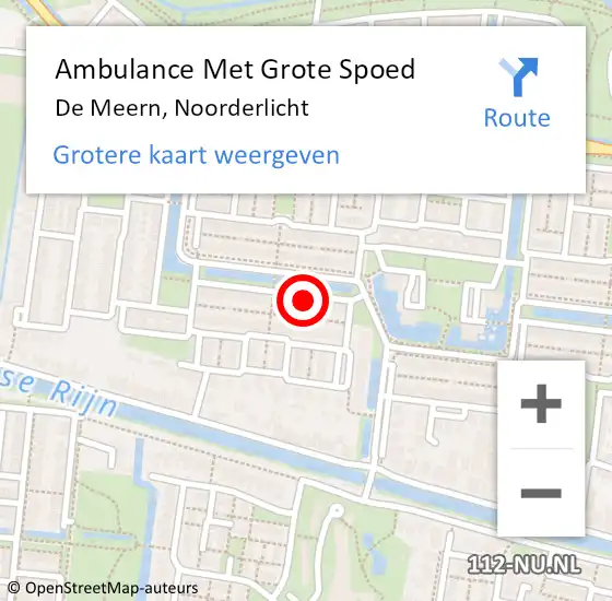 Locatie op kaart van de 112 melding: Ambulance Met Grote Spoed Naar De Meern, Noorderlicht op 24 december 2016 11:17