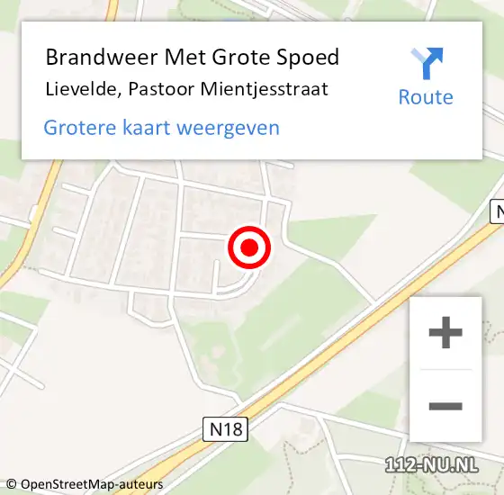 Locatie op kaart van de 112 melding: Brandweer Met Grote Spoed Naar Lievelde, Pastoor Mientjesstraat op 24 december 2016 11:40