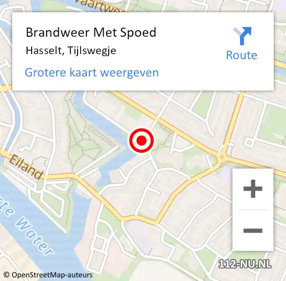 Locatie op kaart van de 112 melding: Brandweer Met Spoed Naar Hasselt, Tijlswegje op 5 januari 2014 17:07