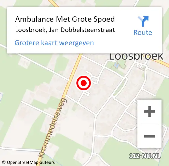 Locatie op kaart van de 112 melding: Ambulance Met Grote Spoed Naar Loosbroek, Jan Dobbelsteenstraat op 24 december 2016 12:33