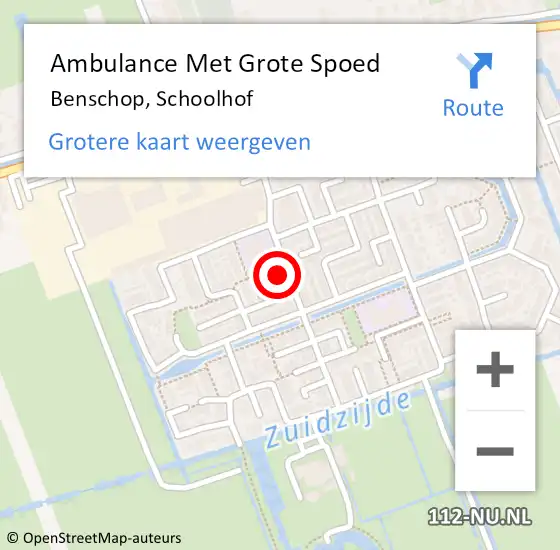 Locatie op kaart van de 112 melding: Ambulance Met Grote Spoed Naar Benschop, Schoolhof op 24 december 2016 12:53