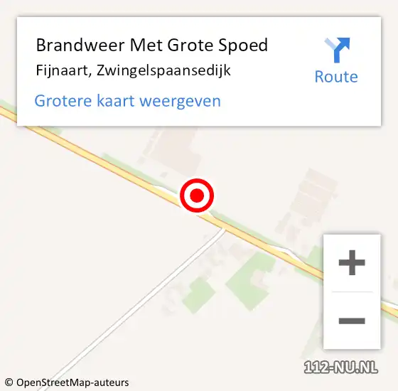 Locatie op kaart van de 112 melding: Brandweer Met Grote Spoed Naar Fijnaart, Zwingelspaansedijk op 24 december 2016 13:10