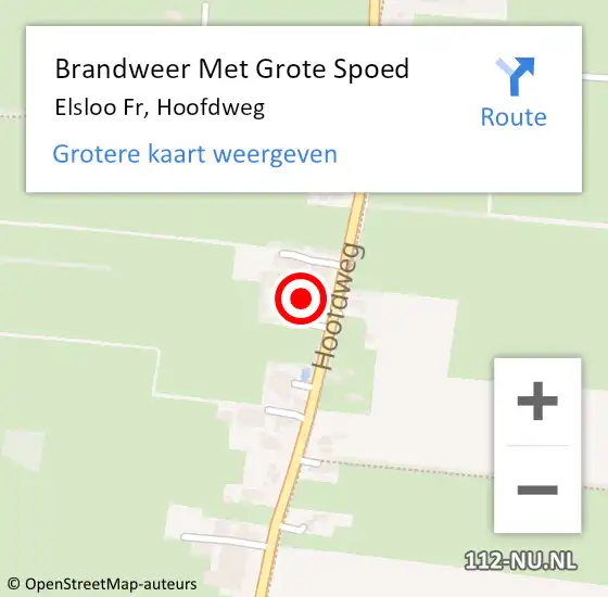 Locatie op kaart van de 112 melding: Brandweer Met Grote Spoed Naar Elsloo, Hoofdweg op 24 december 2016 13:28