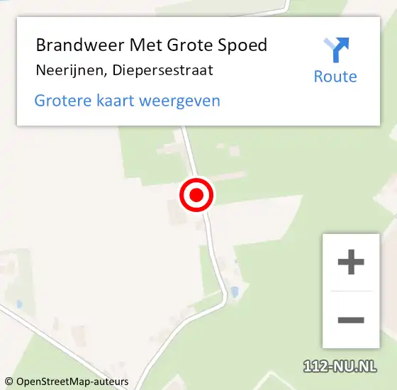 Locatie op kaart van de 112 melding: Brandweer Met Grote Spoed Naar Neerijnen, Diepersestraat op 24 december 2016 13:52