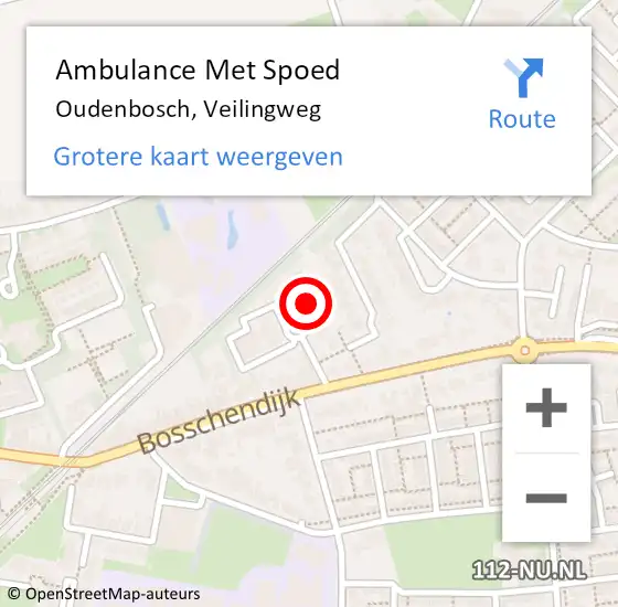 Locatie op kaart van de 112 melding: Ambulance Met Spoed Naar Oudenbosch, Veilingweg op 24 december 2016 14:17