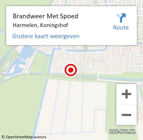 Locatie op kaart van de 112 melding: Brandweer Met Spoed Naar Harmelen, Koningshof op 24 december 2016 14:18