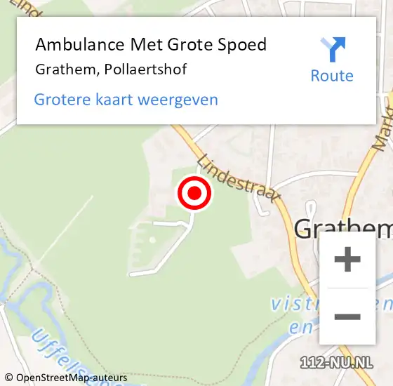 Locatie op kaart van de 112 melding: Ambulance Met Grote Spoed Naar Grathem, Pollaertshof op 5 januari 2014 17:23