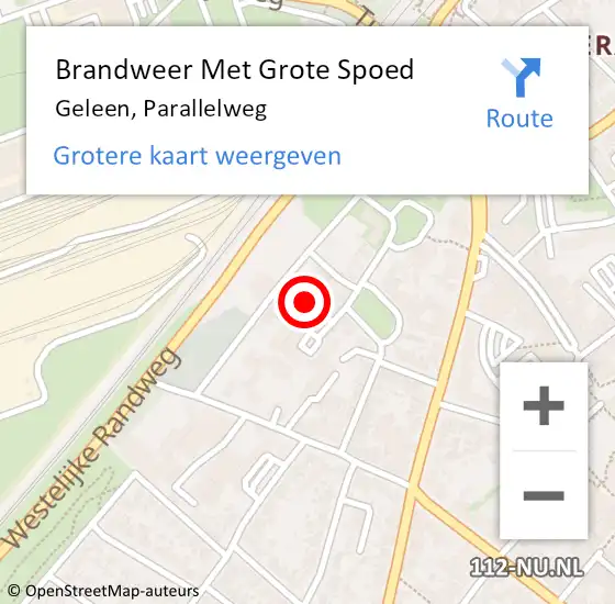 Locatie op kaart van de 112 melding: Brandweer Met Grote Spoed Naar Geleen, Parallelweg op 24 december 2016 15:42