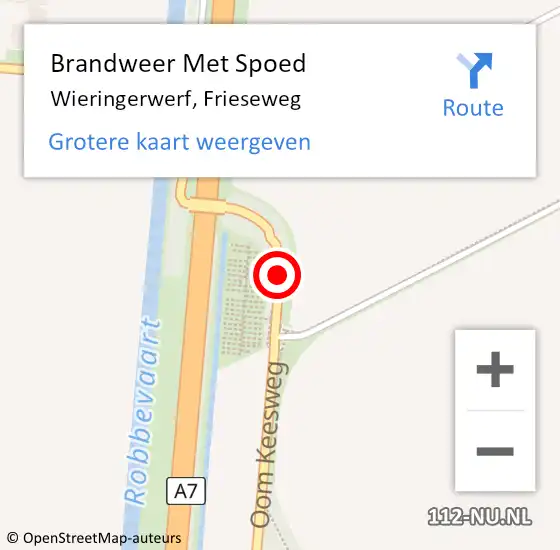 Locatie op kaart van de 112 melding: Brandweer Met Spoed Naar Wieringerwerf, Frieseweg op 24 december 2016 16:06