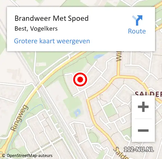 Locatie op kaart van de 112 melding: Brandweer Met Spoed Naar Best, Vogelkers op 24 december 2016 16:08