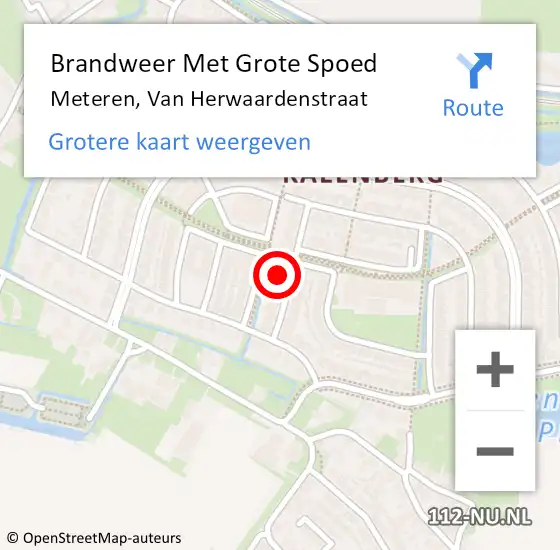 Locatie op kaart van de 112 melding: Brandweer Met Grote Spoed Naar Meteren, Van Herwaardenstraat op 24 december 2016 17:25